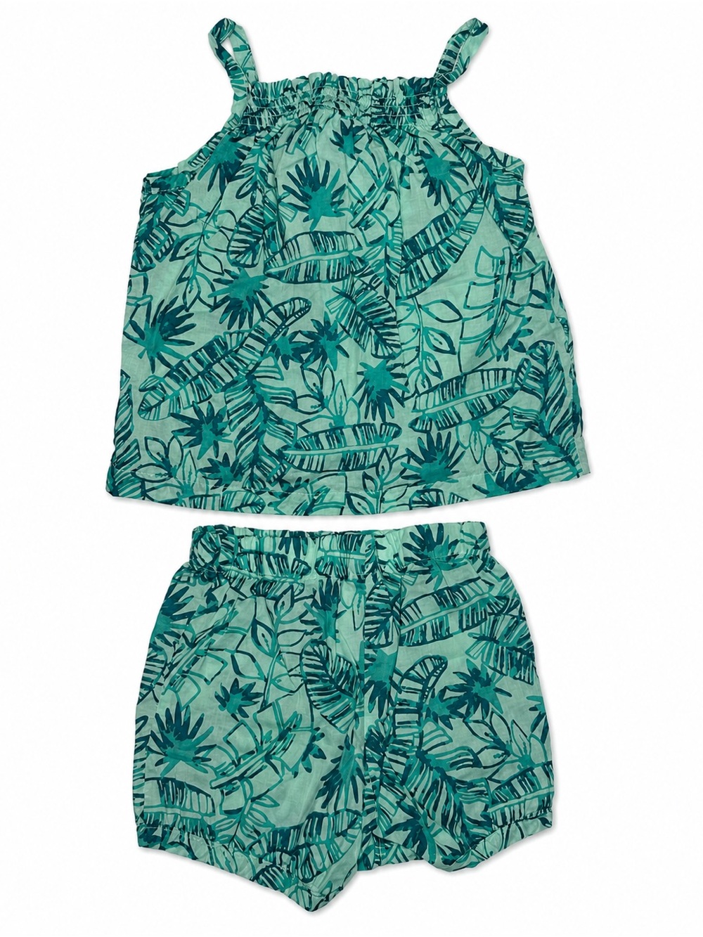Carter's Toddler Leaf Print Tank & Shorts Set - Aqua Teal